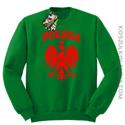 Polska - Bluza męska standard bez kaptura zielona 