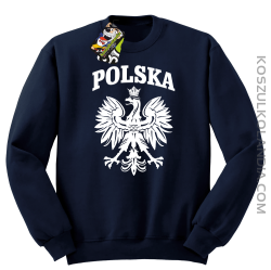 Polska - Bluza męska standard bez kaptura granat