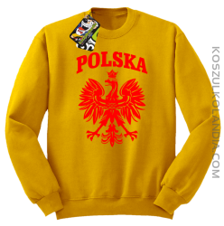 Polska - Bluza męska standard bez kaptura żółty 