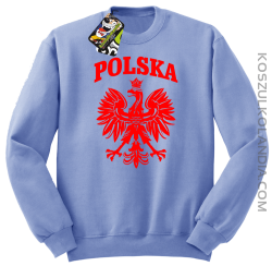 Polska - Bluza męska standard bez kaptura błękit 