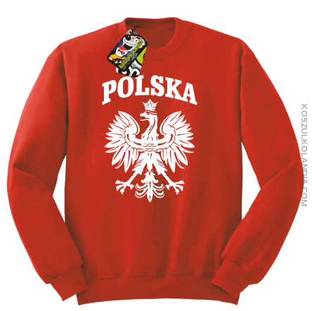 Polska - Bluza męska standard bez kaptura czerwona 