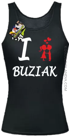 I LOVE Buziak -  Top Damski - Czarny