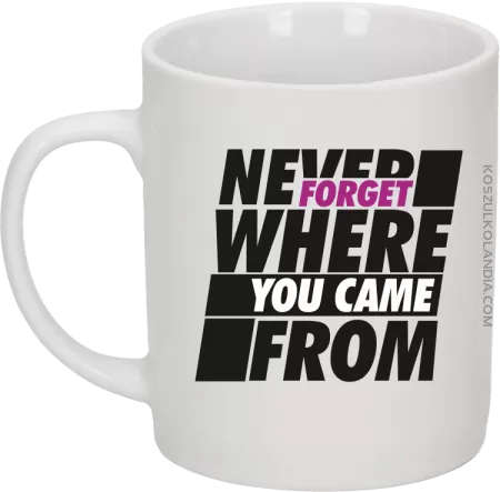Never forget where you came from - Kubek ceramiczny 