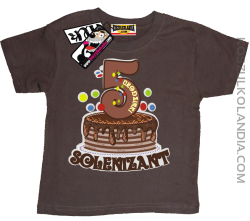 5-te urodzinki Solenizant - super koszulka dziecięca - brązowy