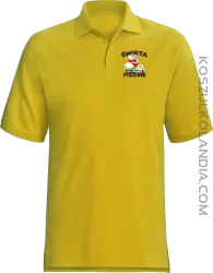 Święta na pełnej Piź#zie - Koszulka męska Polo żółta 