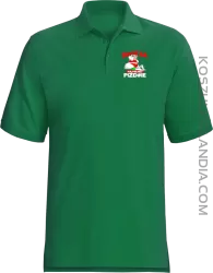 Święta na pełnej Piź#zie - Koszulka męska Polo zielona 