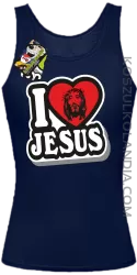 I love Jesus StickStyle - Top Damski - Granatowy