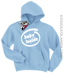 Baby inside - świetna dziecięca bluza z nadrukiem - błękitny