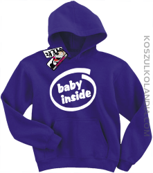 Baby inside - świetna dziecięca bluza z nadrukiem - fioletowy
