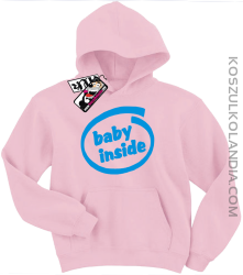 Baby inside - świetna dziecięca bluza z nadrukiem - różowy