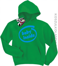 Baby inside - świetna dziecięca bluza z nadrukiem - zielony