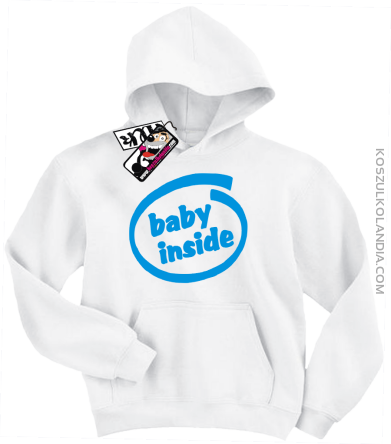 Baby inside - świetna dziecięca bluza z nadrukiem - biały