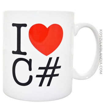 I LOVE C# - język programowania - kubek ceramiczny