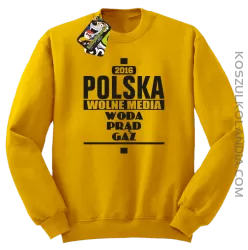 POLSKA WOLNE MEDIA WODA PRĄD GAZ - Bluza STANDARD męska - Żółty