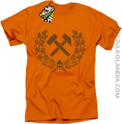 Pyrlik i żelazko znak górniczy herb górnictwa - Koszulka męska pomarańcz 