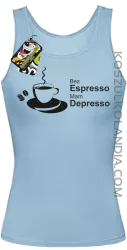 Bez Espresso Mam Depresso - Top damski błękit