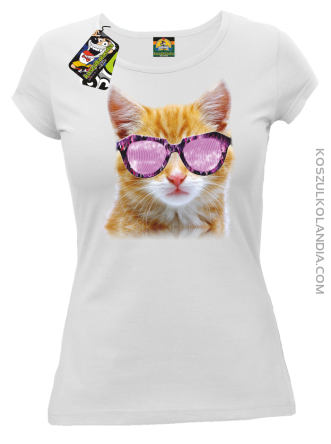 Kot Złociak w różowych okularach 