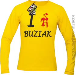 I LOVE Buziak -  Longsleeve Męski - Żółty
