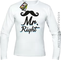 Mr Right example - Longsleeve Męski - Biały