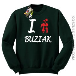 I LOVE Buziak -  Bluza STANDARD męska - Butelkowy