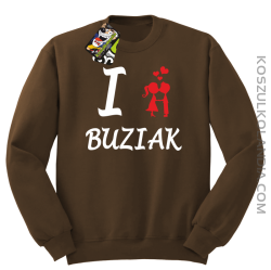 I LOVE Buziak -  Bluza STANDARD męska - Brązowy
