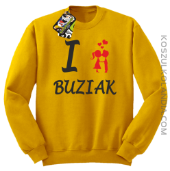 I LOVE Buziak -  Bluza STANDARD męska - Żółty