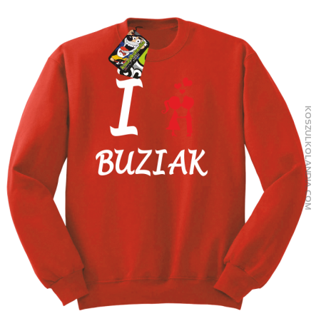 I LOVE Buziak -  Bluza STANDARD męska - Czerwony