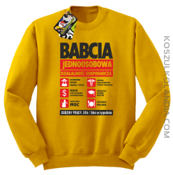 BABCIA - Jednoosobowa działalność gospodarcza - Bluza STANDARD - Żółty