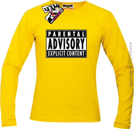Parental Advisory - longsleeve męski - żółty