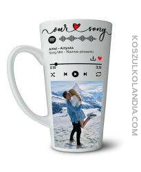 Wasza Piosenka + Wasze zdjęcie  - duży walentynkowy kubek latte 450ml 2
