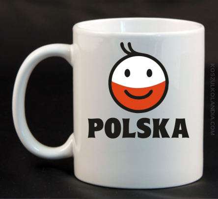 POLSKA emotikon dwukolorowy-Kubek ceramiczny biały