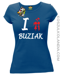 I LOVE Buziak - Koszulka Damska - Niebieski