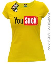 YOUSUCK ale Parody YT - Koszulka damska żółta 
