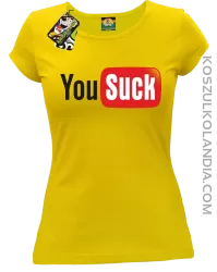 YOUSUCK ale Parody YT - Koszulka damska żółta 