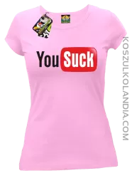 YOUSUCK ale Parody YT - Koszulka damska jasny róż 
