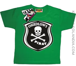 Osiedlowy Pirat - zabawna koszulka dziecięca - zielony