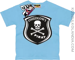 Osiedlowy Pirat - zabawna koszulka dziecięca - błękitny