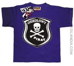 Osiedlowy Pirat - zabawna koszulka dziecięca - fioletowy