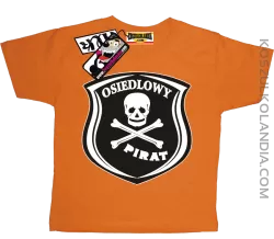 Osiedlowy Pirat - zabawna koszulka dziecięca - pomarańczowy