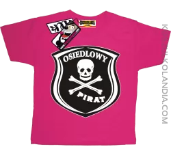 Osiedlowy Pirat - zabawna koszulka dziecięca - różowy