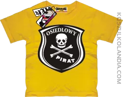 Osiedlowy Pirat - zabawna koszulka dziecięca- żółty