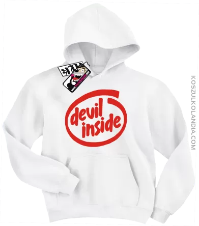 Devil inside - bluza dziecięca z nadrukiem - biały
