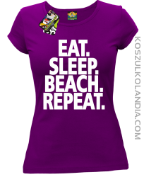 Eat Sleep Beach Repeat - Koszulka damska fioletowa