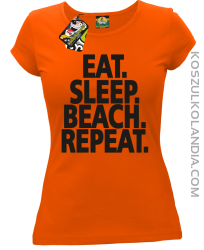 Eat Sleep Beach Repeat - Koszulka damska pomarańczowa