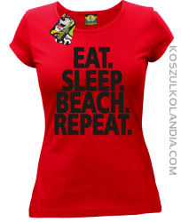 Eat Sleep Beach Repeat - Koszulka damska czerwona 