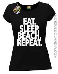 Eat Sleep Beach Repeat - Koszulka damska czarna 