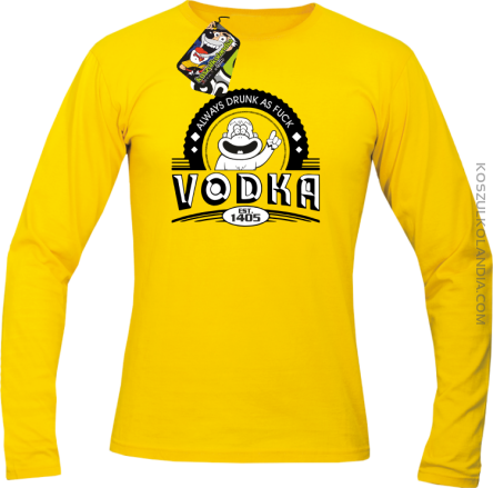 Always Drunk As Fuck VODKA Est 1405 - Longsleeve męski żółty 