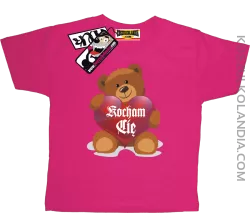 Mis z serduszkiem kocham cię - koszulka dla dziecka - różowy