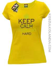 Keep Calm and TRAINING HARD - Koszulka damska żółta 