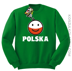 POLSKA Emotik dwukolorowy - bluza bez kaptura męska zielona